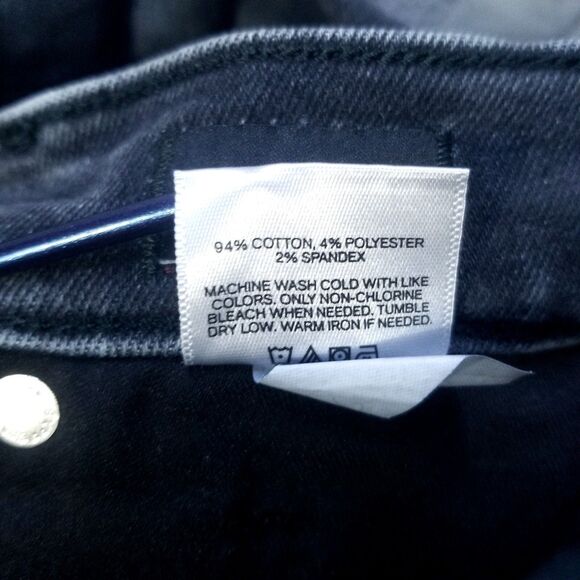Express Jeans Womens 2S Black Skinny Súper High Rise Button Fly Dark Denim - Picture 10 of 12